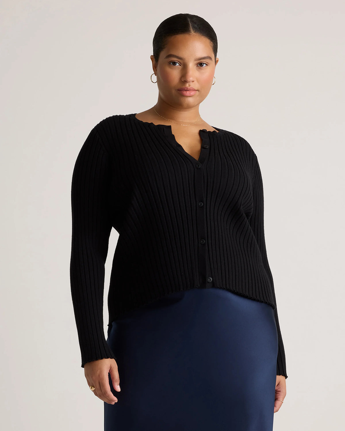 Eco-Knit Cropped Rib Cardigan - XS / Warm Taupe