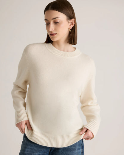 Mongolian Cashmere Oversized Crewneck Sweater - XS / Brown