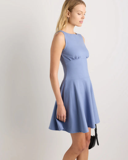 Organic Stretch Jersey Drop Waist Mini Dress - XS / Espresso