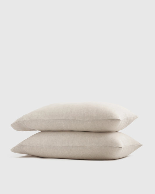 European Linen Chambray Pillowcase Set - Standard / Natural
