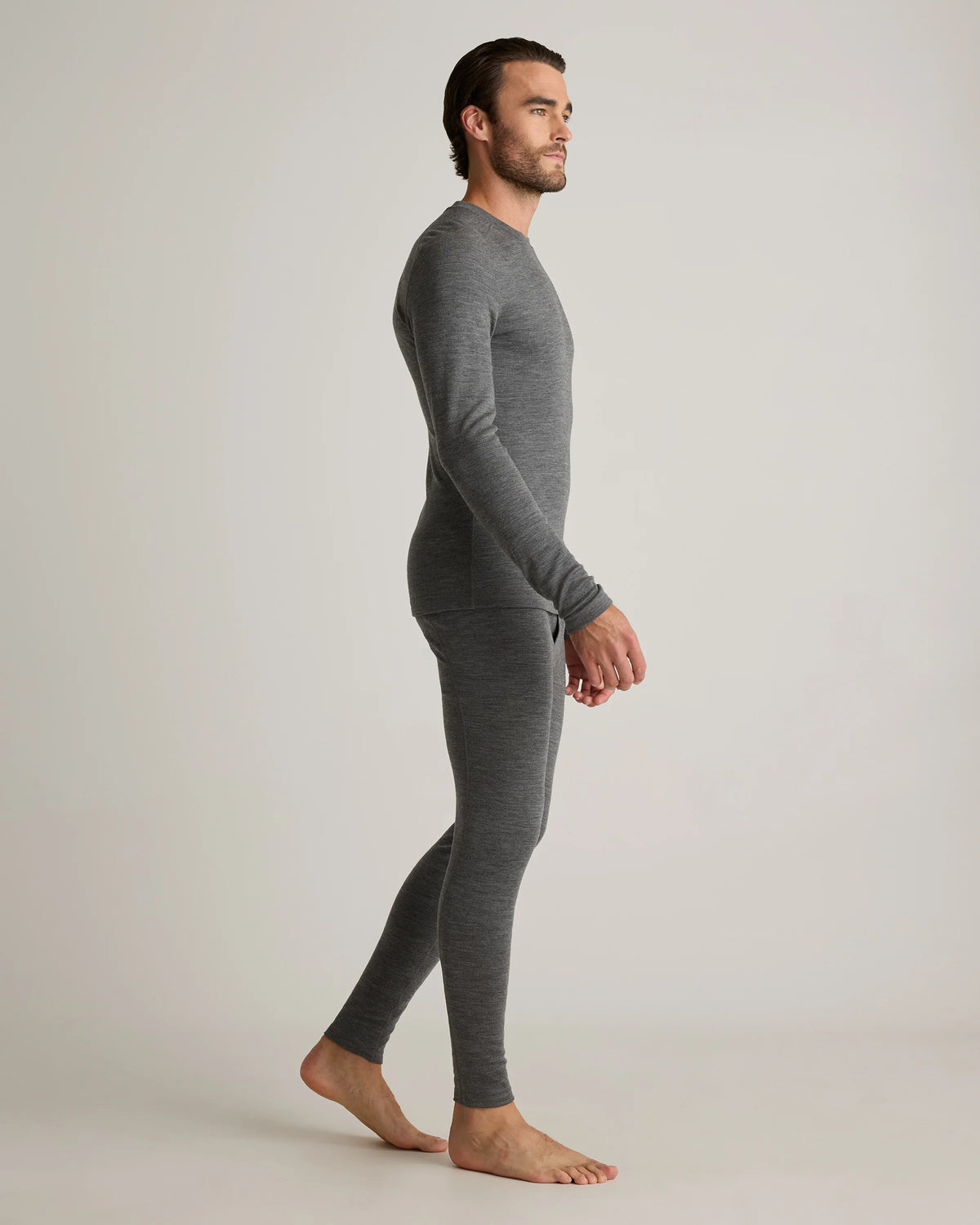 100% Merino Wool Cold Weather Base Layer Bottoms - S / Black