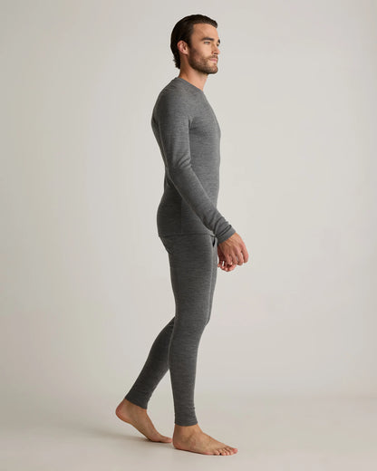 100% Merino Wool Cold Weather Base Layer Bottoms - S / Black