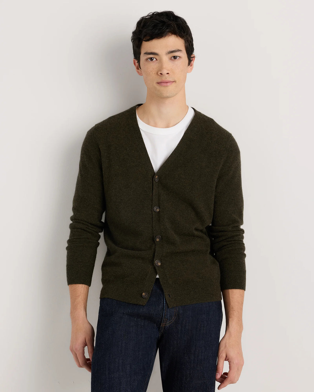 Mongolian Cashmere Cardigan Sweater - S / True Navy