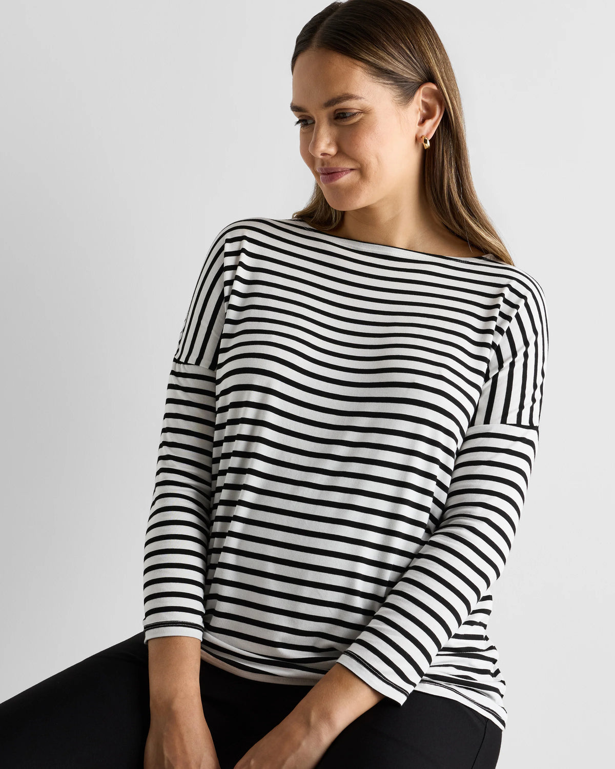 Bamboo Jersey Maternity Long Sleeve Tee (2-pack) - XS / Wine Tasting Red/Nocturnal Green