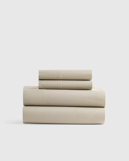 Organic Crisp Percale Sheet Set - Twin / White
