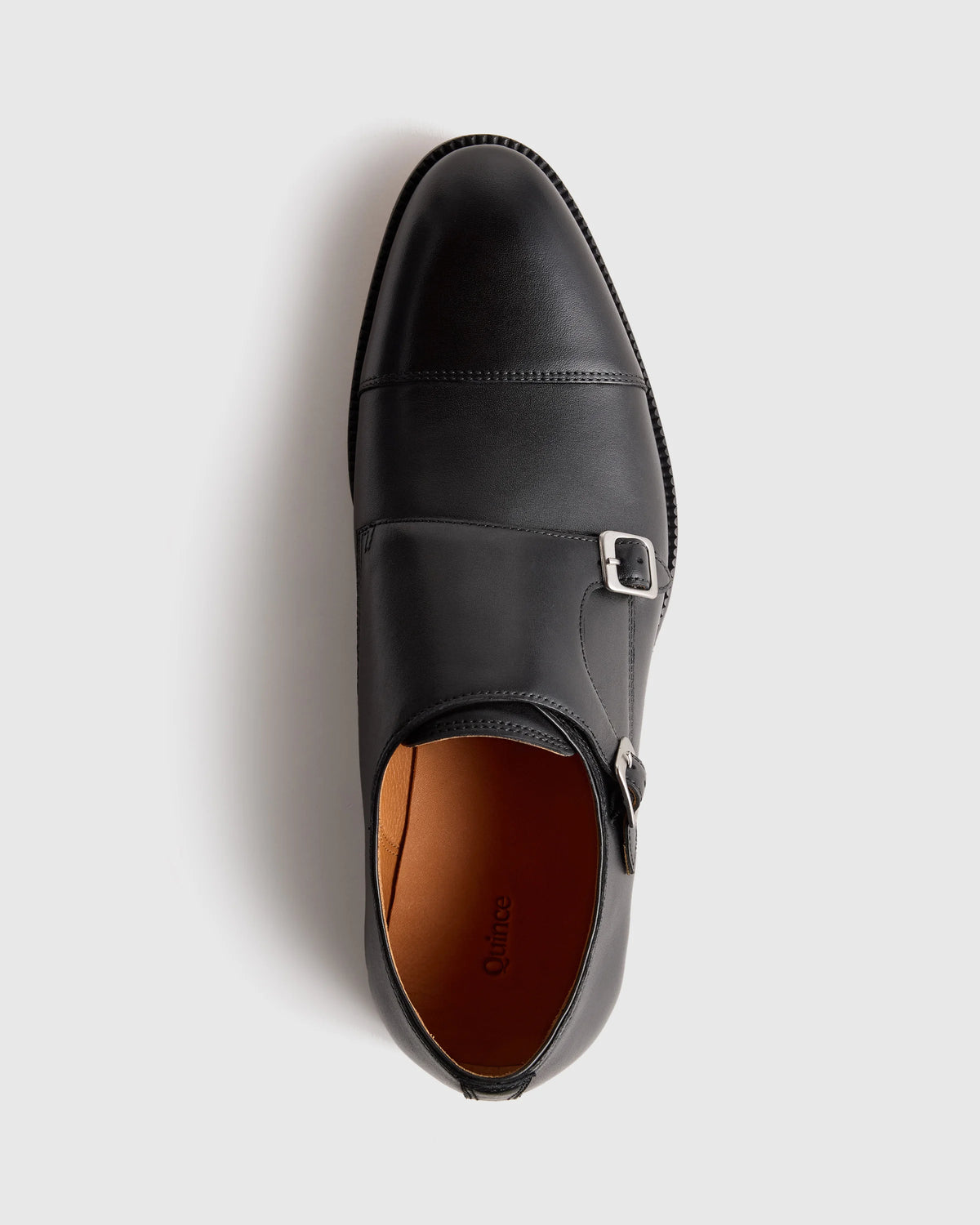 Italian Leather Monk Strap Oxford - 7 / Black