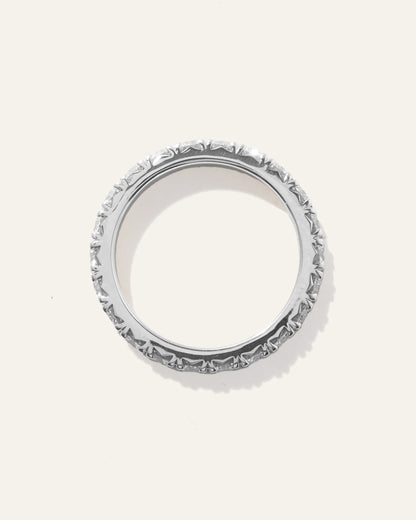 14K Gold Lab Grown Diamond French Pave Eternity Band - 5 / Yellow Gold