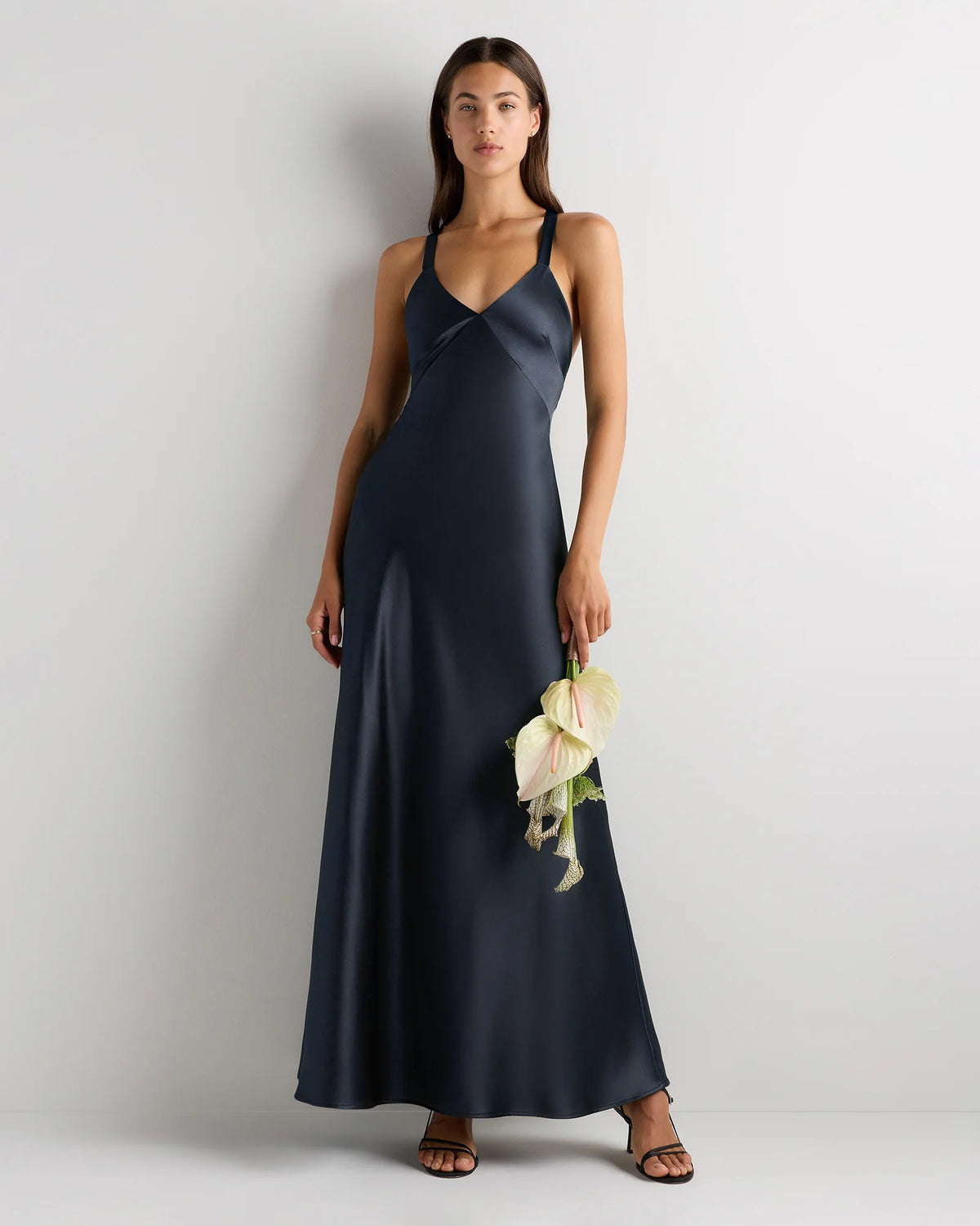 Bianca Stretch Satin Dress - 0 / Garden Sage Green
