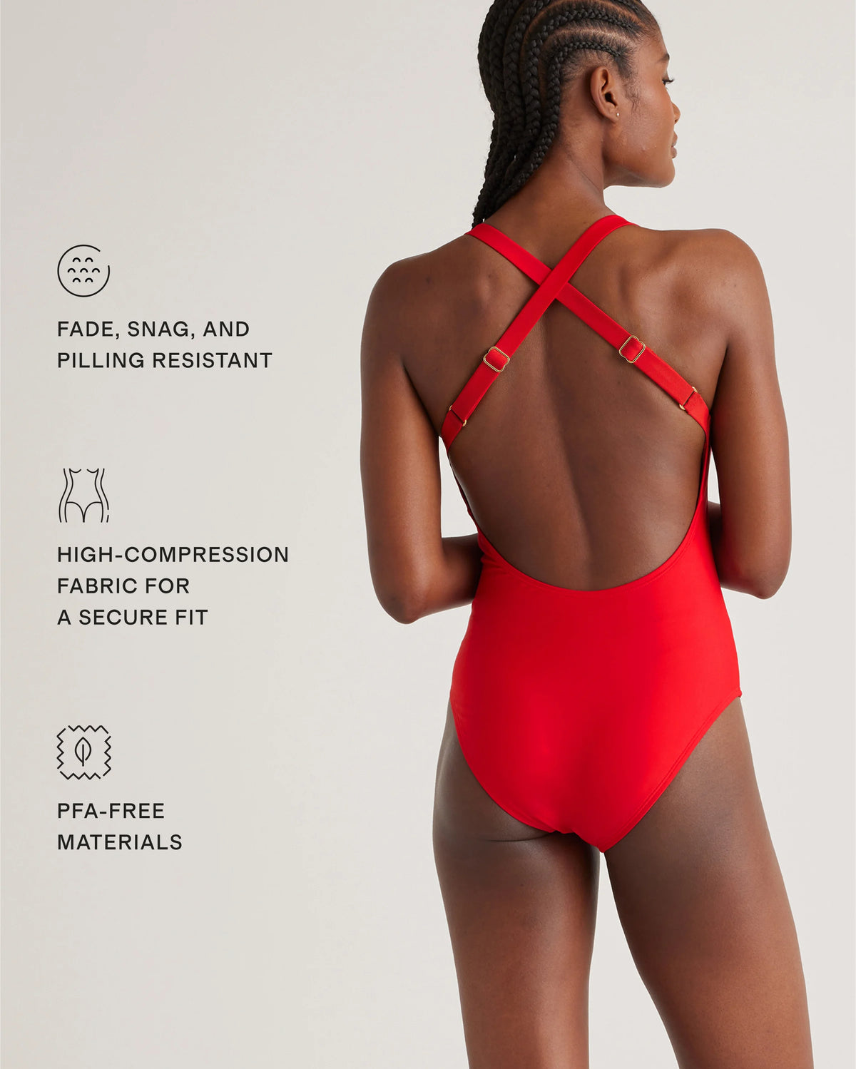 Italian Cross-Back One-Piece Swimsuit - XS / Black