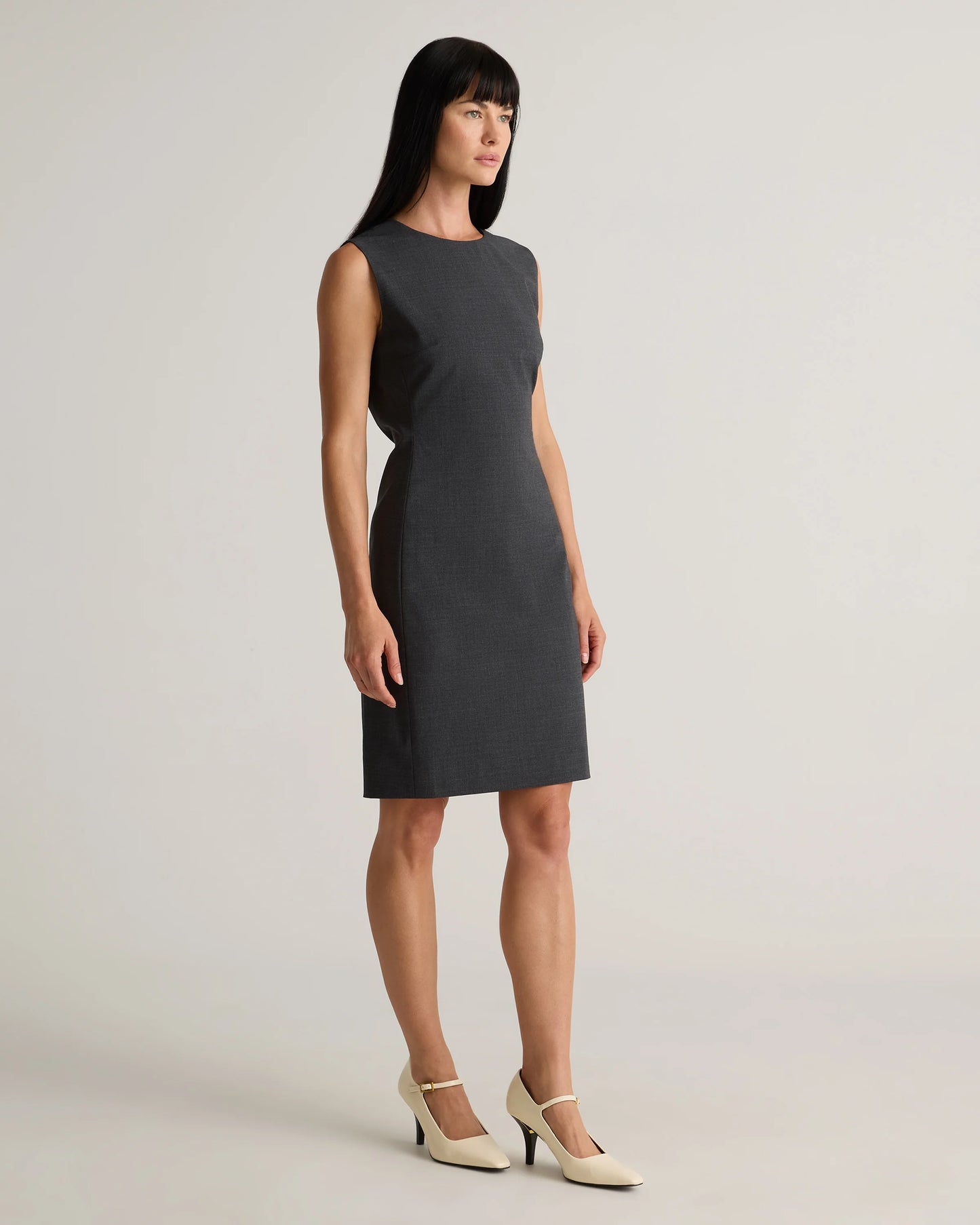 Italian Wool Sleeveless Dress - 0 / Grey Melange