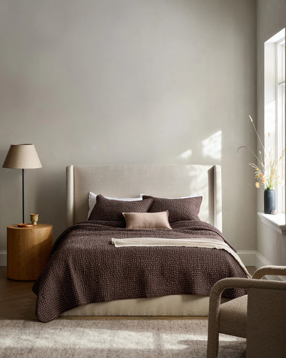 Organic Cotton Hand Stitched Quilted Sham Set - Standard / Ocean