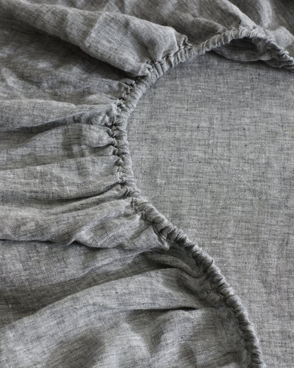 European Linen Chambray Fitted Sheet Set - Twin / Natural