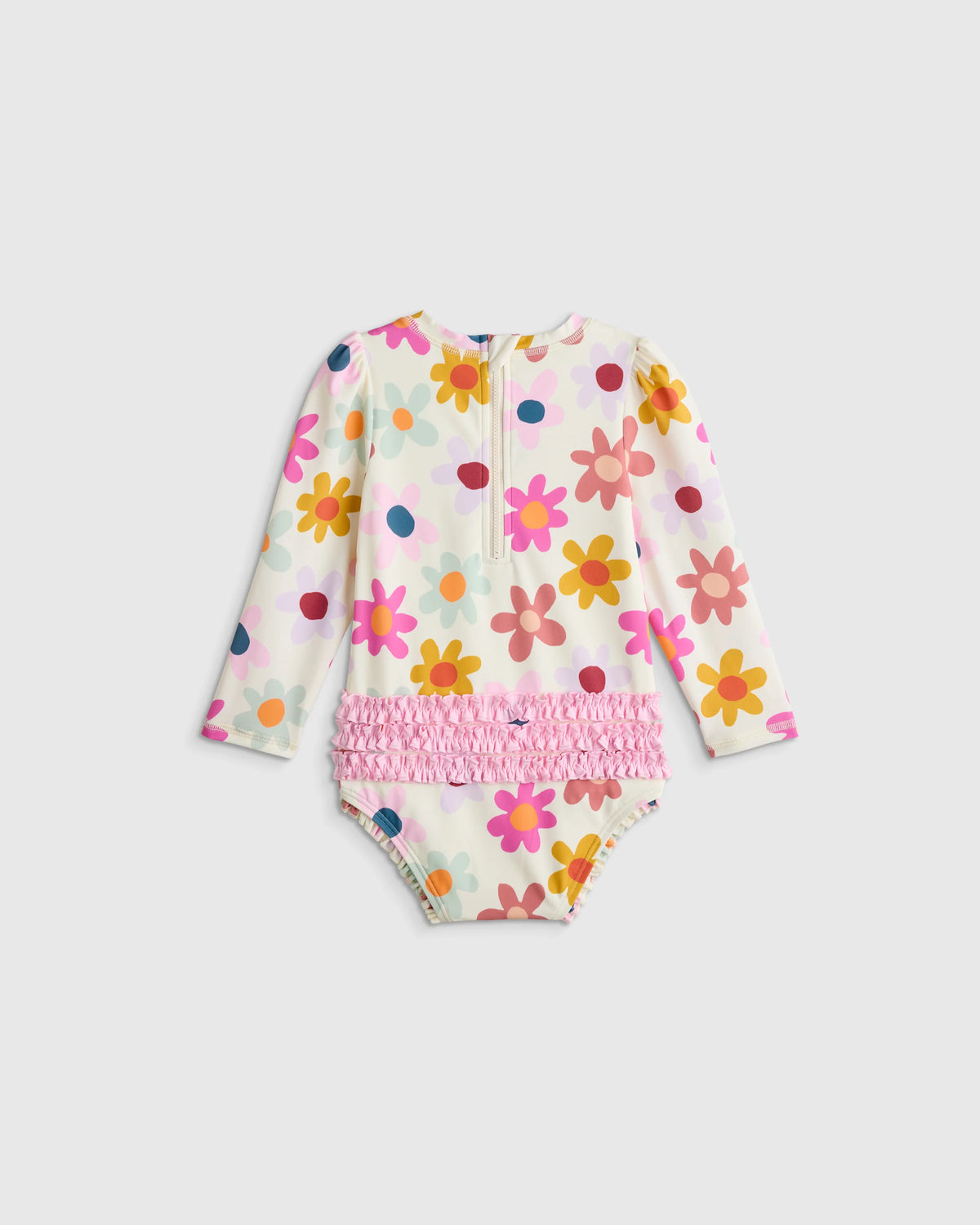 Long Sleeve Tie One-Piece Swimsuit - 2T / Soft Ditsy Floral