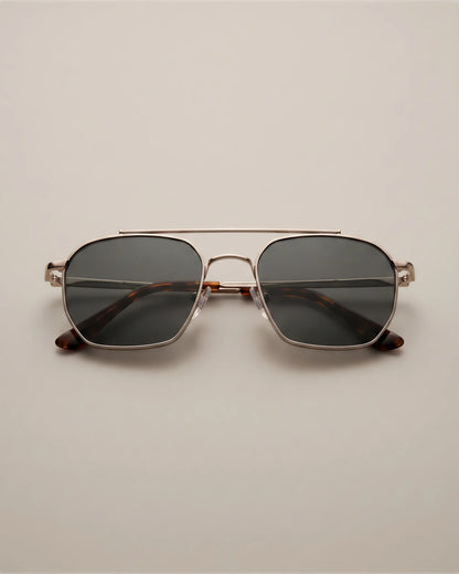 Baja Polarized Stainless Steel Sunglasses - One Size / Silver with Green lens