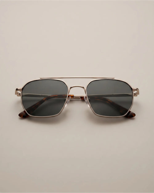 Baja Polarized Stainless Steel Sunglasses - One Size / Silver with Green lens
