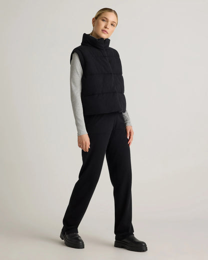 Mongolian Cashmere Puffer Vest - XS / Black