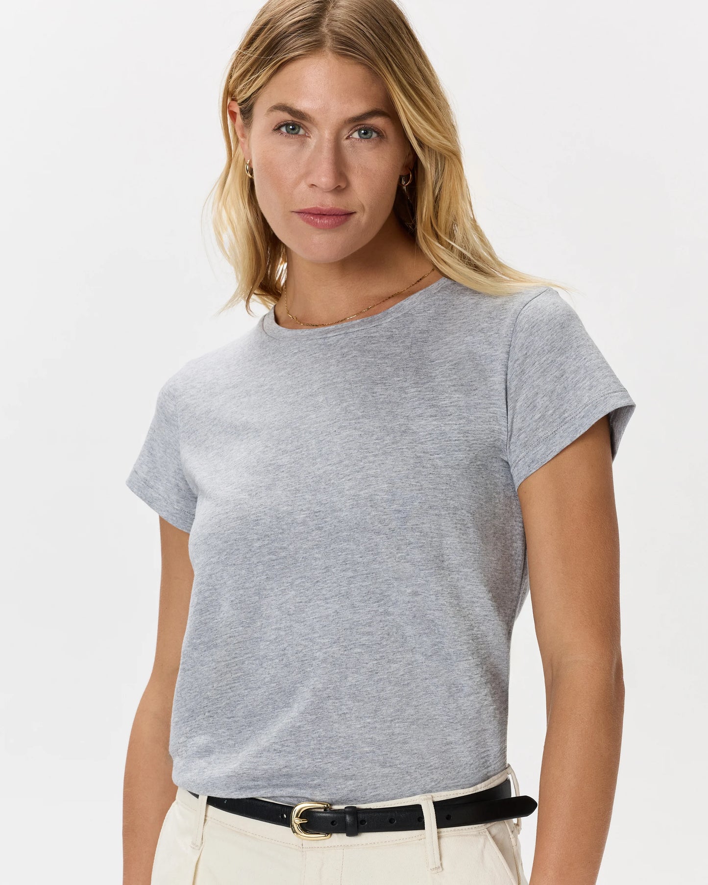Cotton Modal Crew Neck Swing Tee - XS / White