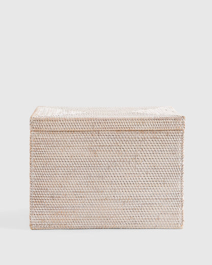 Handwoven Rattan Storage Chest - One Size / Natural