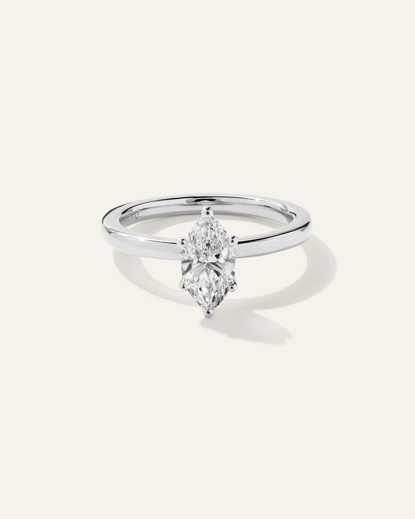 Lab Grown Diamond Marquise Comfort Fit Engagement Ring - 1ct - 4 / Yellow Gold
