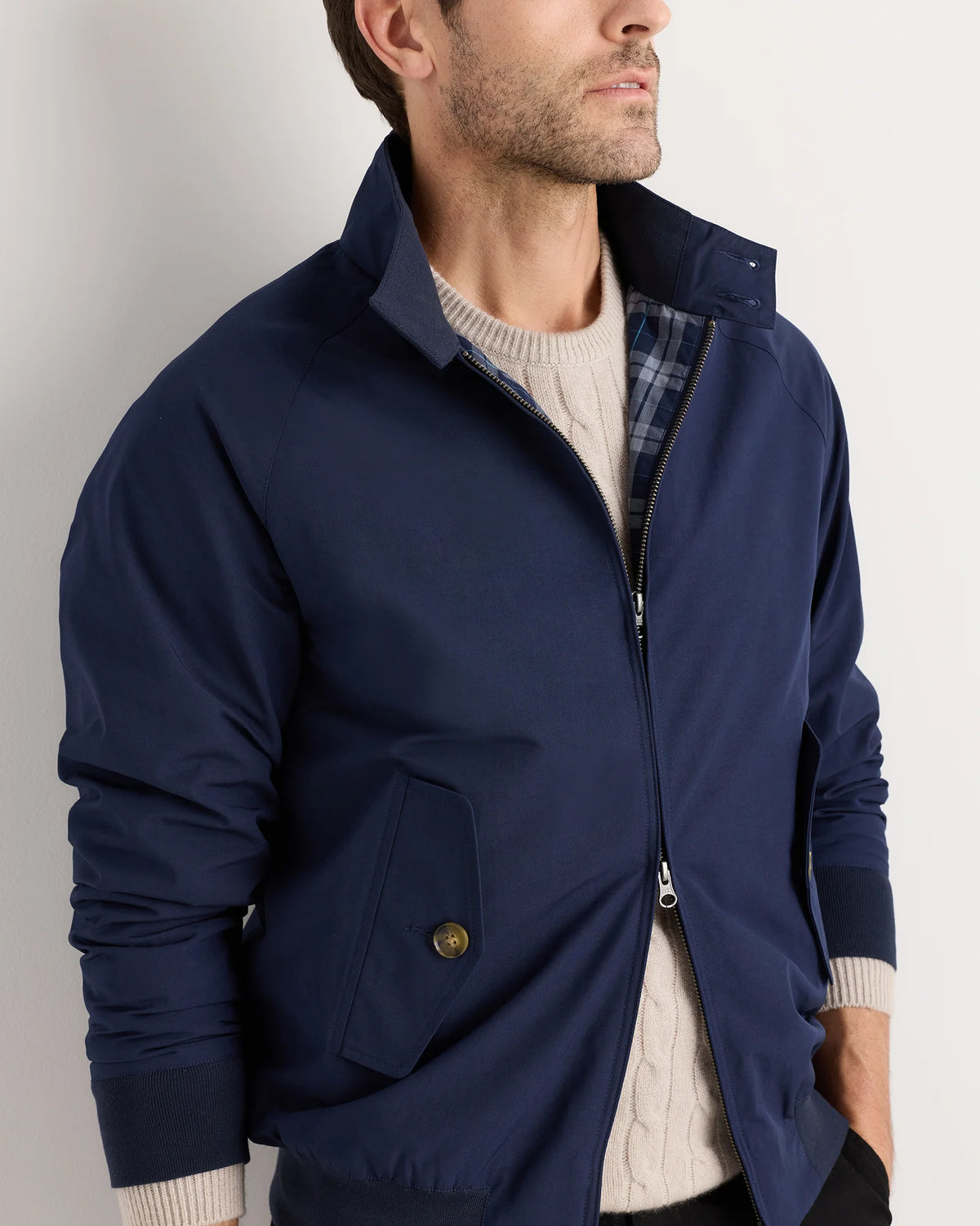 Heritage Water-Resistant Harrington Jacket - S / Deep Navy