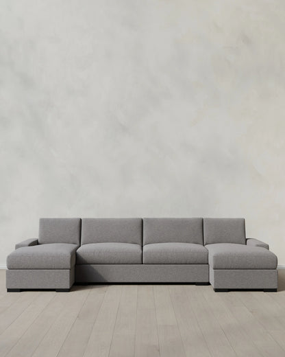 Stillman U Sectional in Performance Basketweave - One Size / Flax
