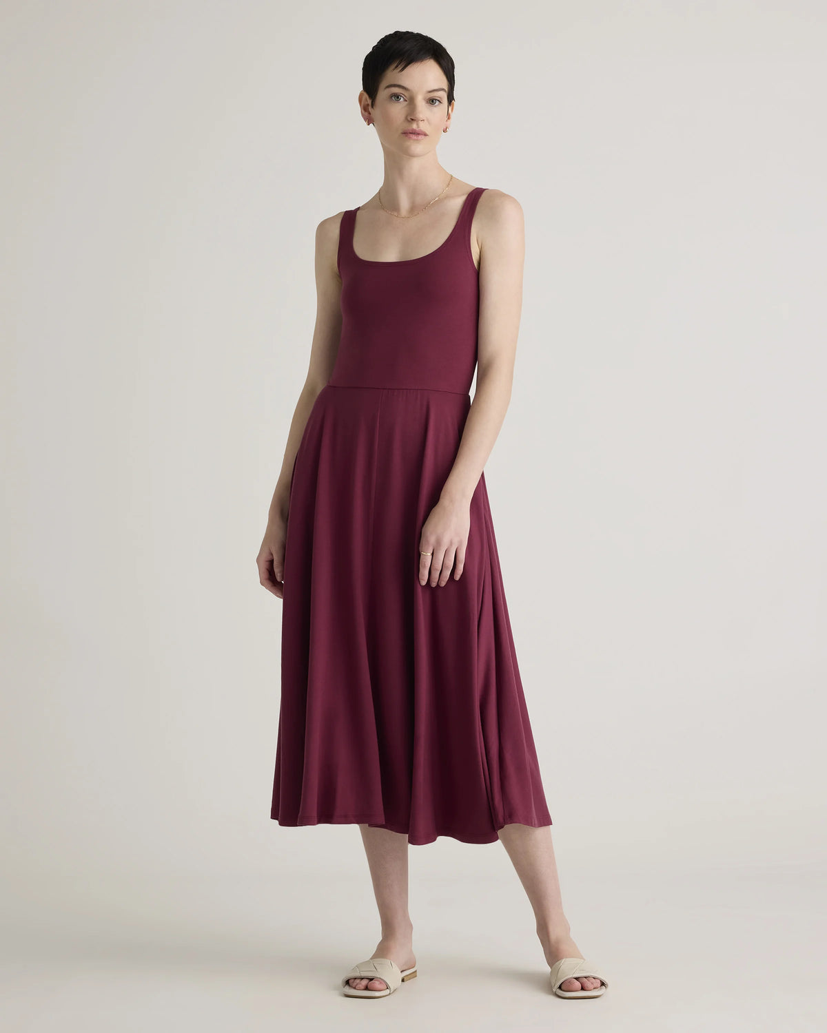 Tencel Jersey Fit & Flare Dress - XS / Dark Olive