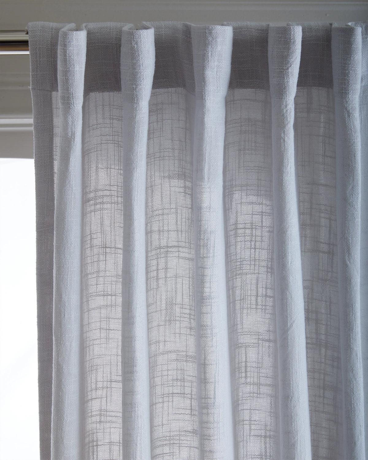 Cotton Sheer Curtain Set (Set of 2) - 48x84 / White