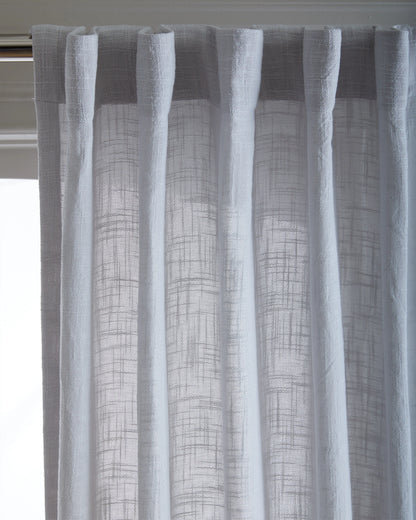 Cotton Sheer Curtain Set (Set of 2) - 48x84 / White