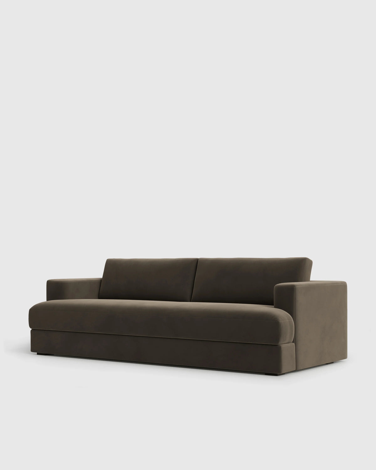 Sierra Curved Arm Sofa in Performance Velvet - 7ft / Sable
