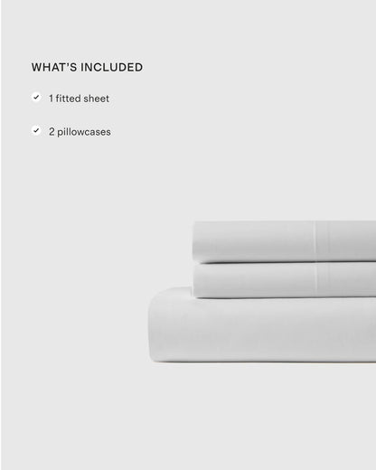 Organic Crisp Percale Fitted Sheet Set - Twin / Espresso
