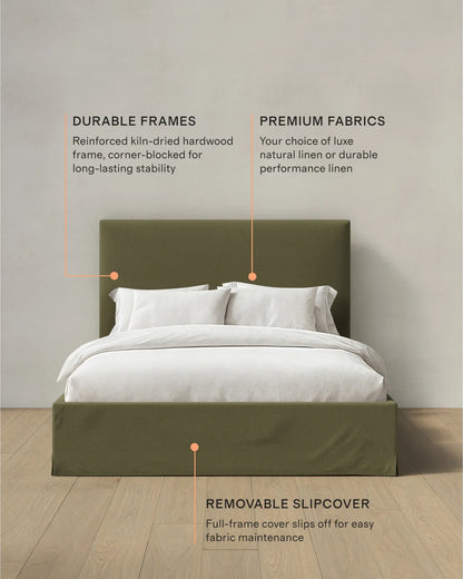 Slipcover Bed in 100% Linen - Full / Flax