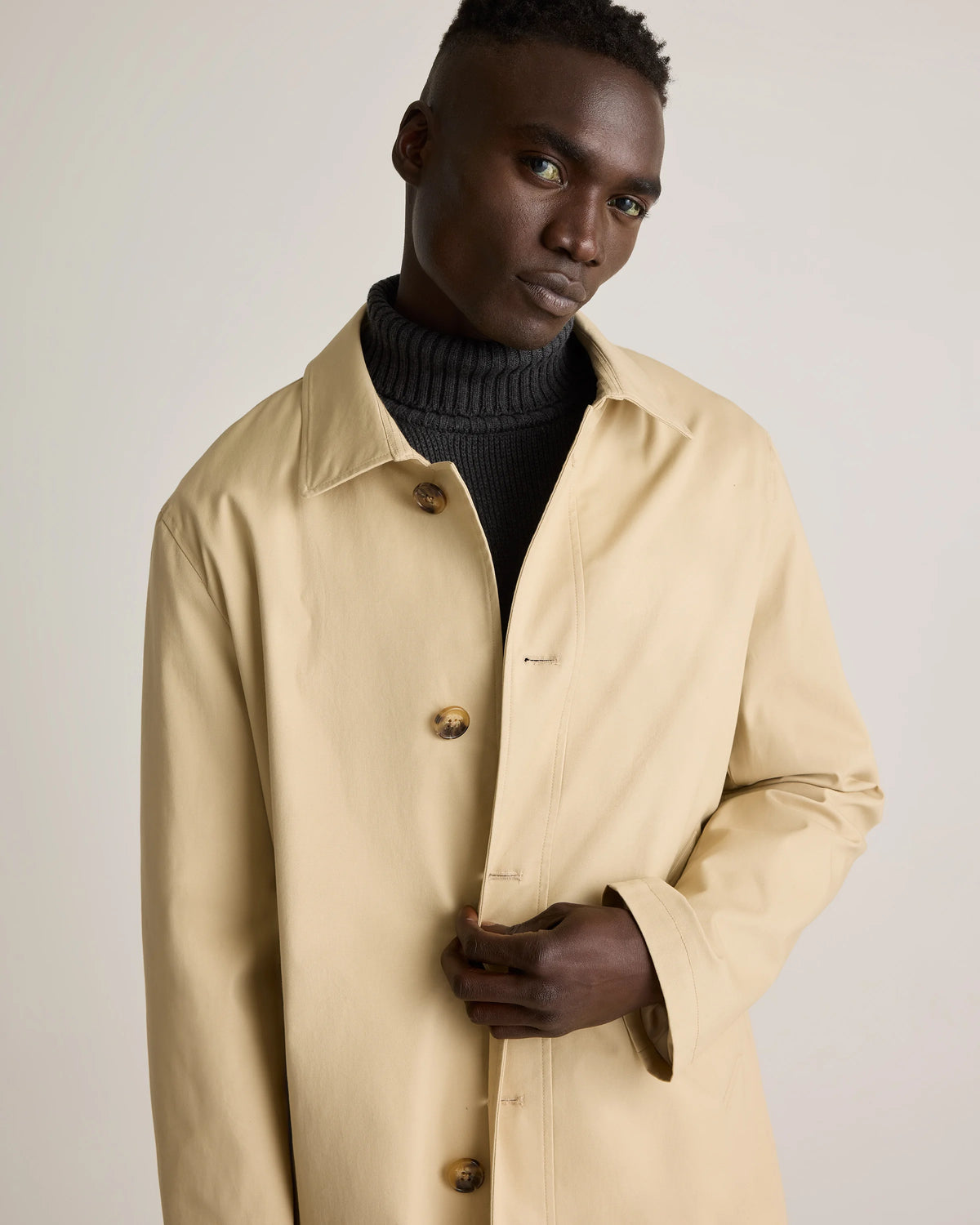 100% Organic Cotton Turtleneck Sweater - S / Charcoal