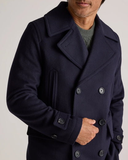Italian Wool Peacoat - S / Cadet Blue