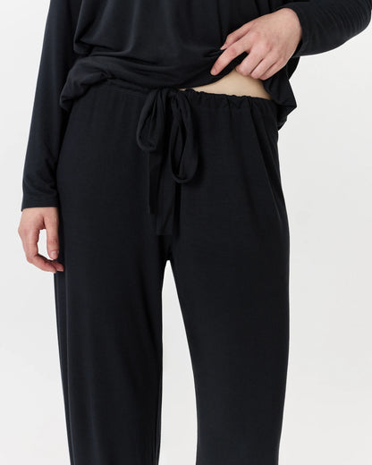 Bamboo Jersey Slouchy Pajama Set - XS / True Black