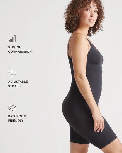 Sculpting Mid-Thigh Bodysuit - XS / Black