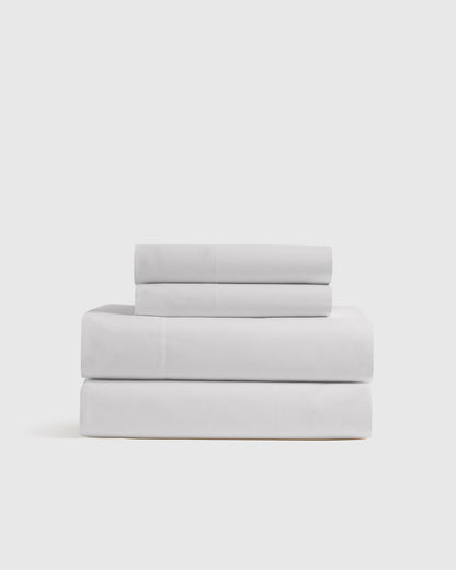 Organic Crisp Percale Sheet Set - Twin / White