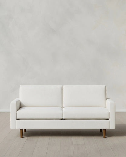 Atlas Midcentury Sofa in Performance Chenille Linen Blend - 6ft / Snow