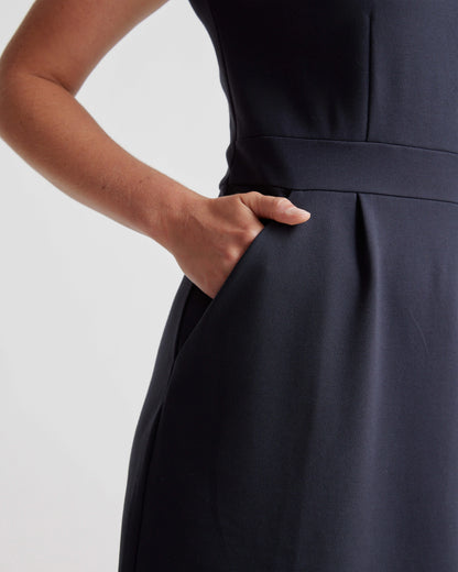 Ultra-Stretch Ponte Cap Sleeve Dress - XS / Ruby Red