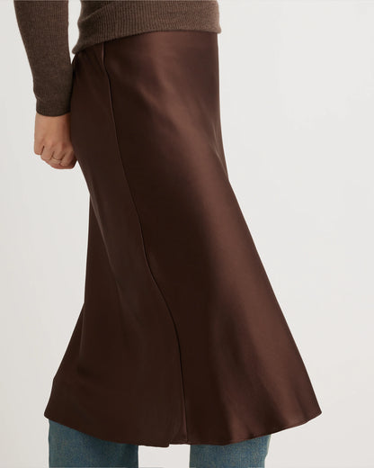 100% Washable Silk Skirt - XS / Champagne