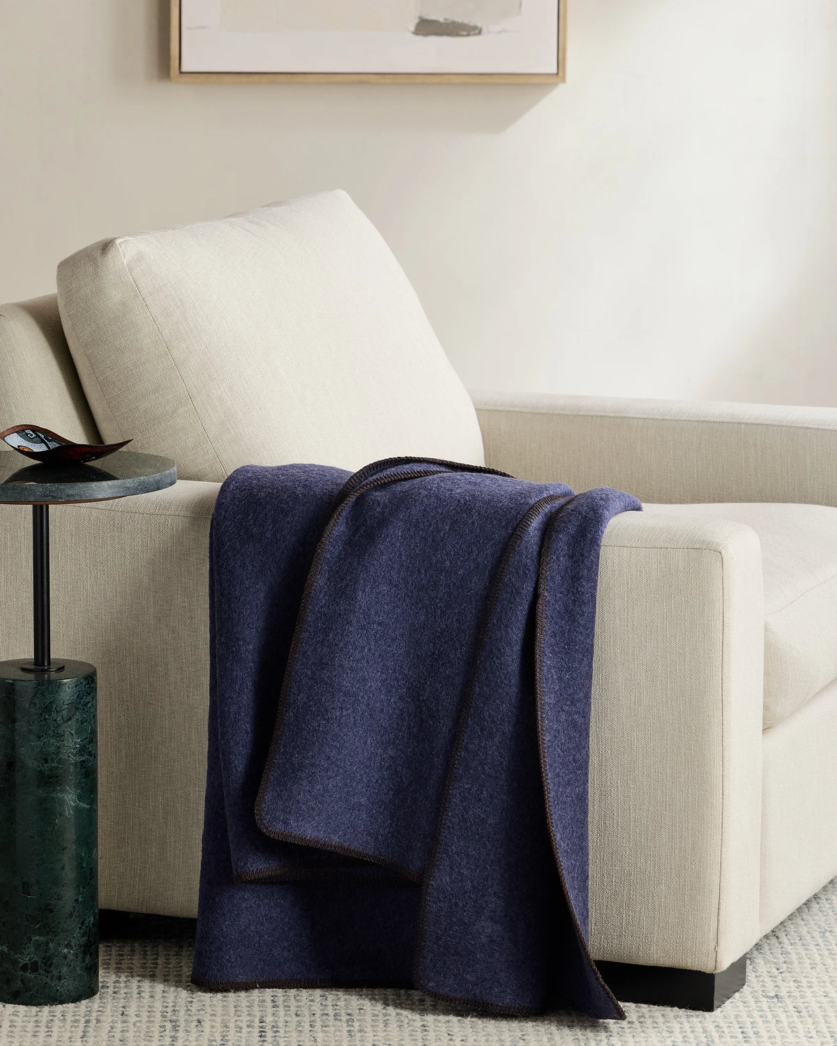 Wool Whipstitch Throw - 50x70 / Olive