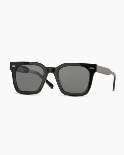 Riley Polarized Acetate Sunglasses - One Size / White Tortoise with Grey Lens