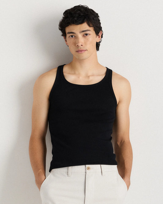 Organic Cotton Ribbed Tank Top (3-Pack) - S / True Black