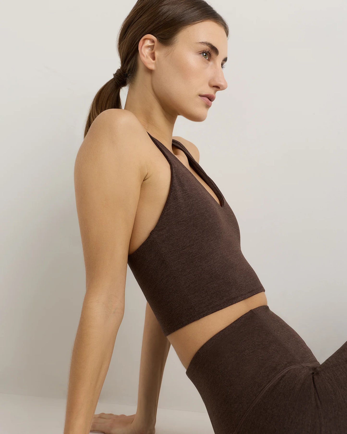 Ultra-Soft V-Neck Cropped Tank - XS / Heather Navy