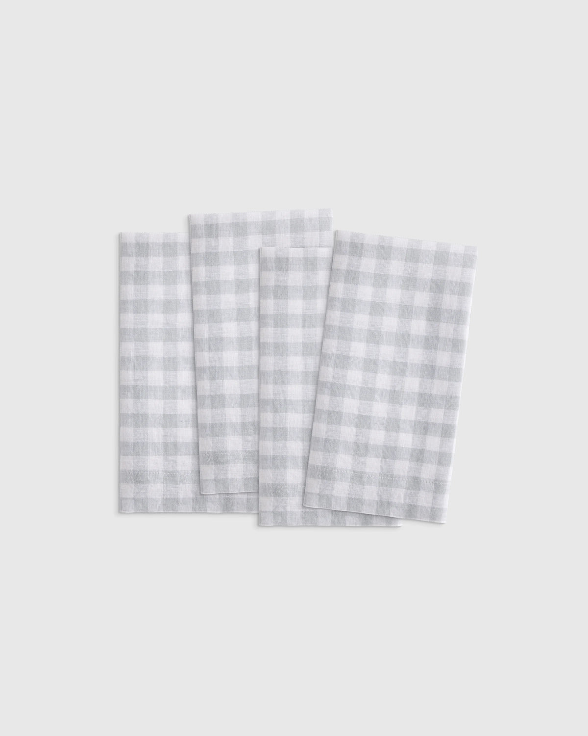 European Linen Wide-Hem Gingham Napkins (Set of 4) - One Size / Willowleaf