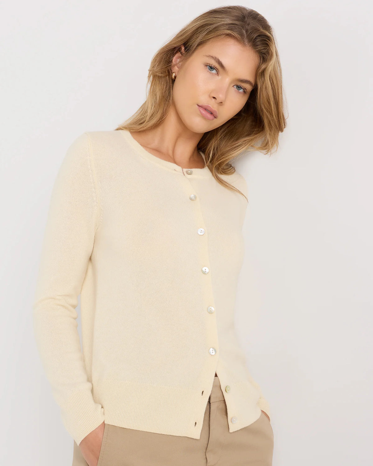 Mongolian Cashmere Cardigan Sweater - XS / Black