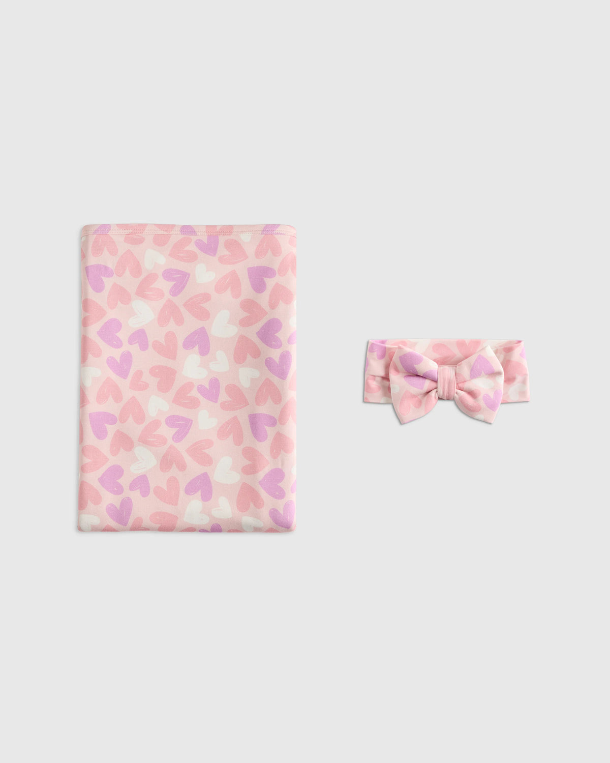 Bamboo Swaddle & Bow Layette Set - One Size / Soft Ditsy Floral