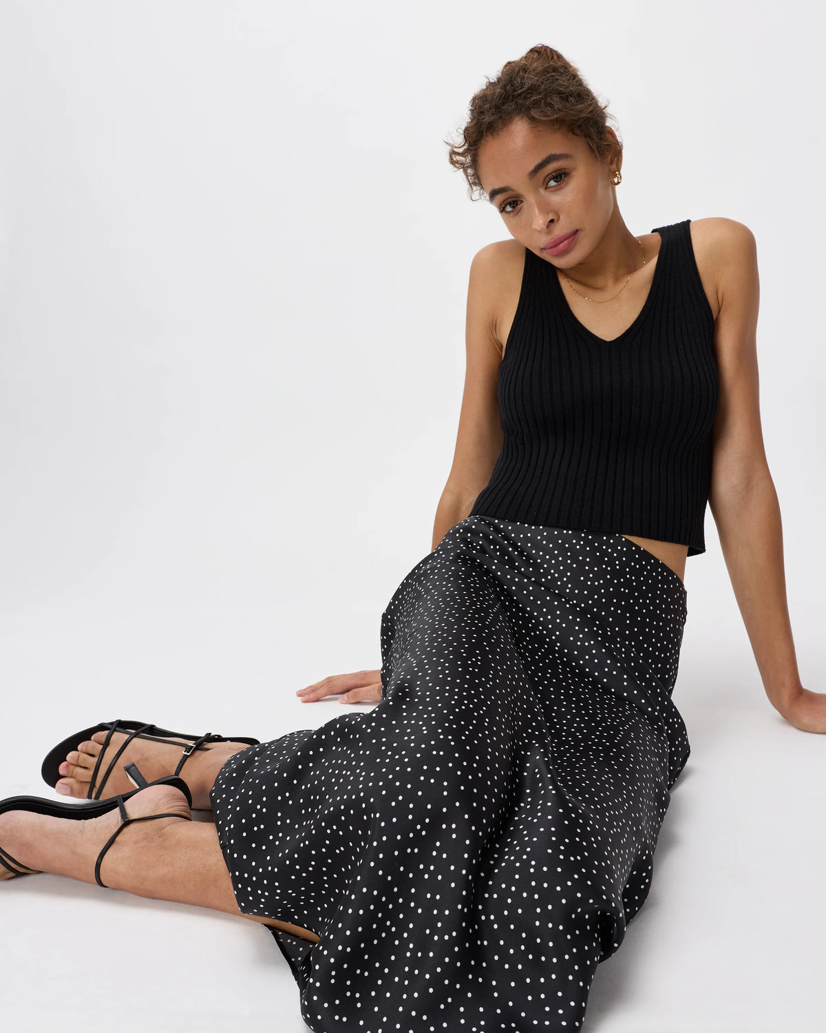 100% Washable Silk Maxi Skirt - XS / Champagne