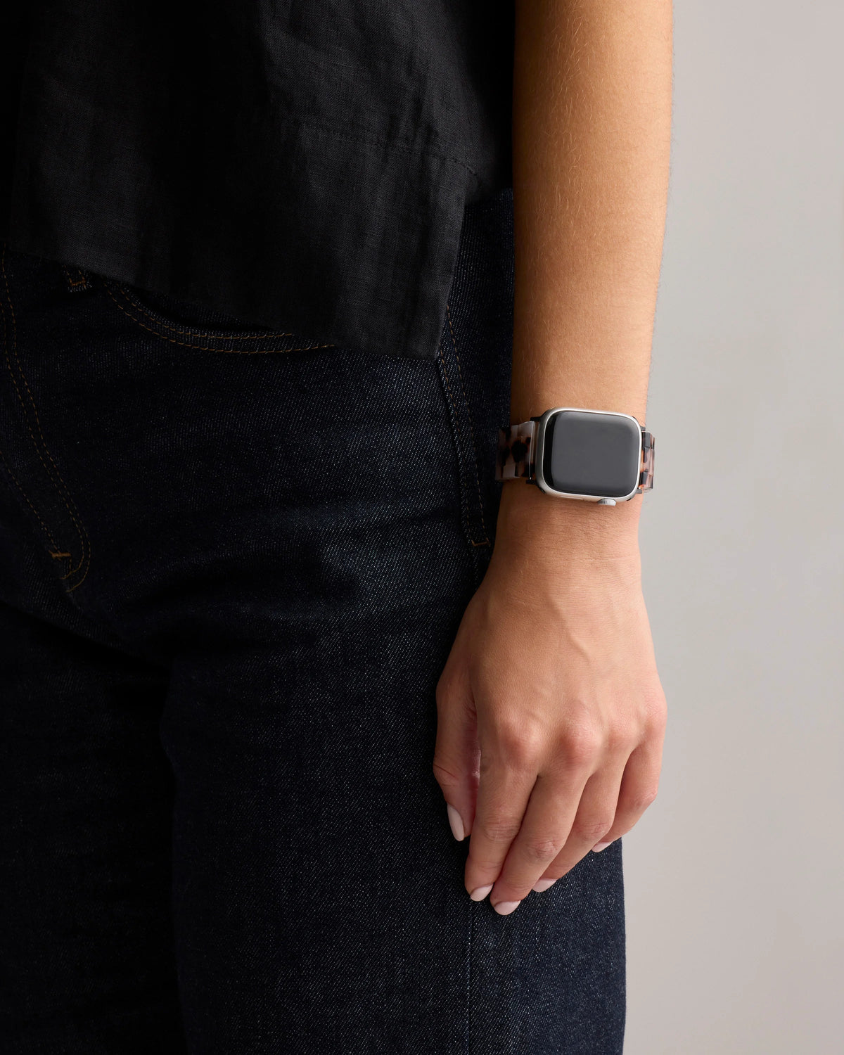 Acetate Smartwatch Band - 38mm - 42mm / Grey Tortoise