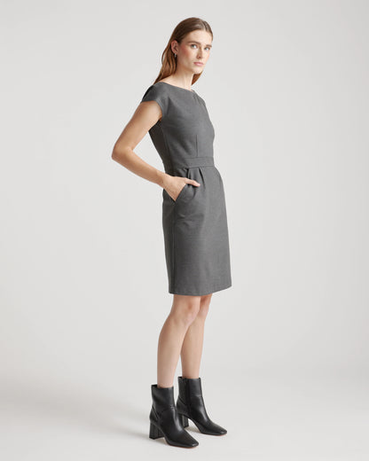Ultra-Stretch Ponte Cap Sleeve Dress - XS / Ruby Red