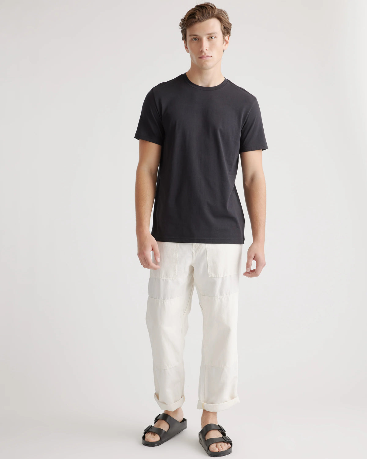 Cotton Modal Crew Neck Tee - S / Bold Black
